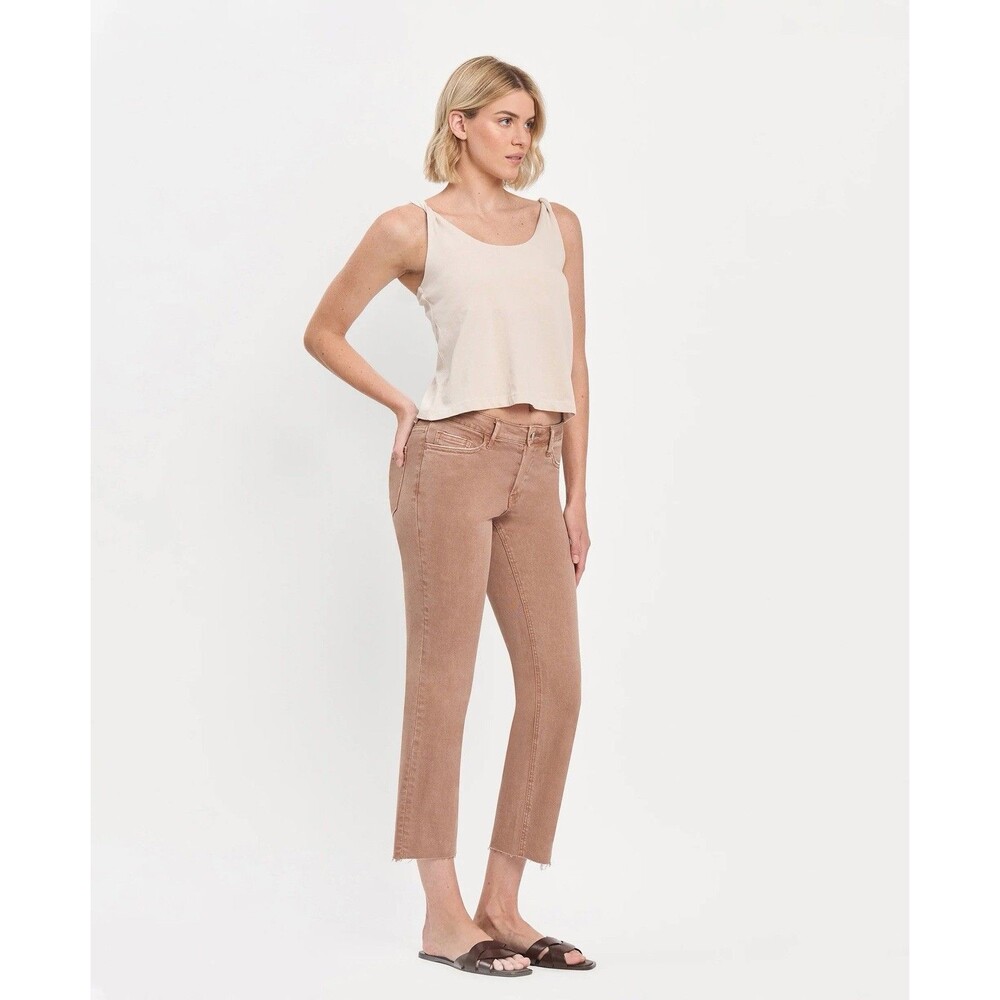 Vervet Jeans Melissa Mid Rise Stretch Straight Brown Denim NWT Women’s 32 / 14